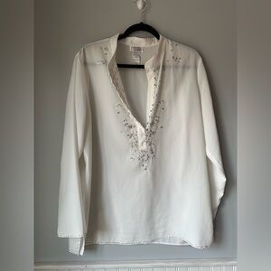 Daniel K White‎ Embroidered Blouse large